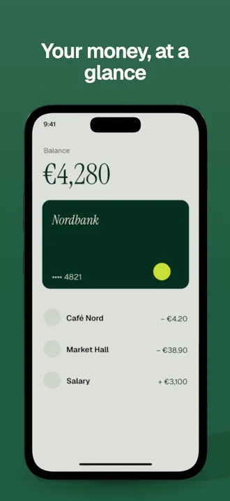 Screenshot einer Finanz-App mit englischer Überschrift
