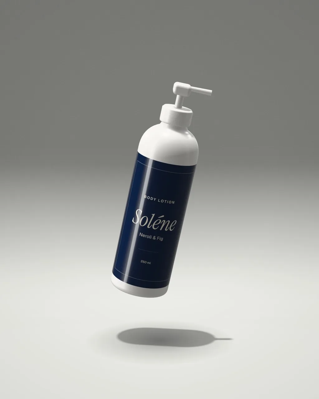 Mockup: Botella con dosificador en un estudio claro