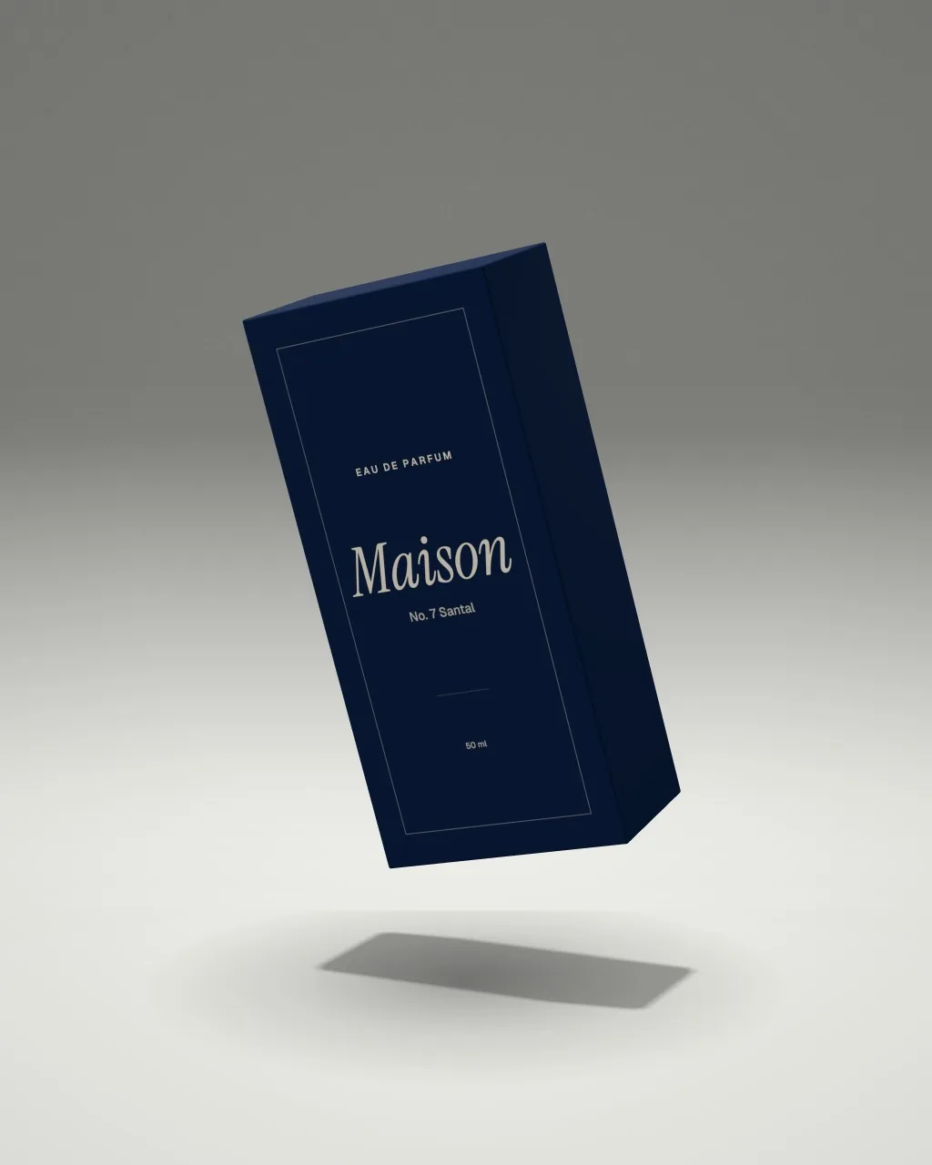 Mockup: Caixa dobrável em um estúdio claro