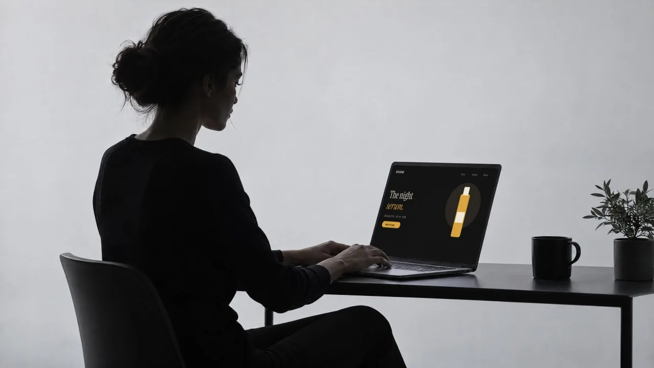 Mockup: Laptop con silueta, estudio gris