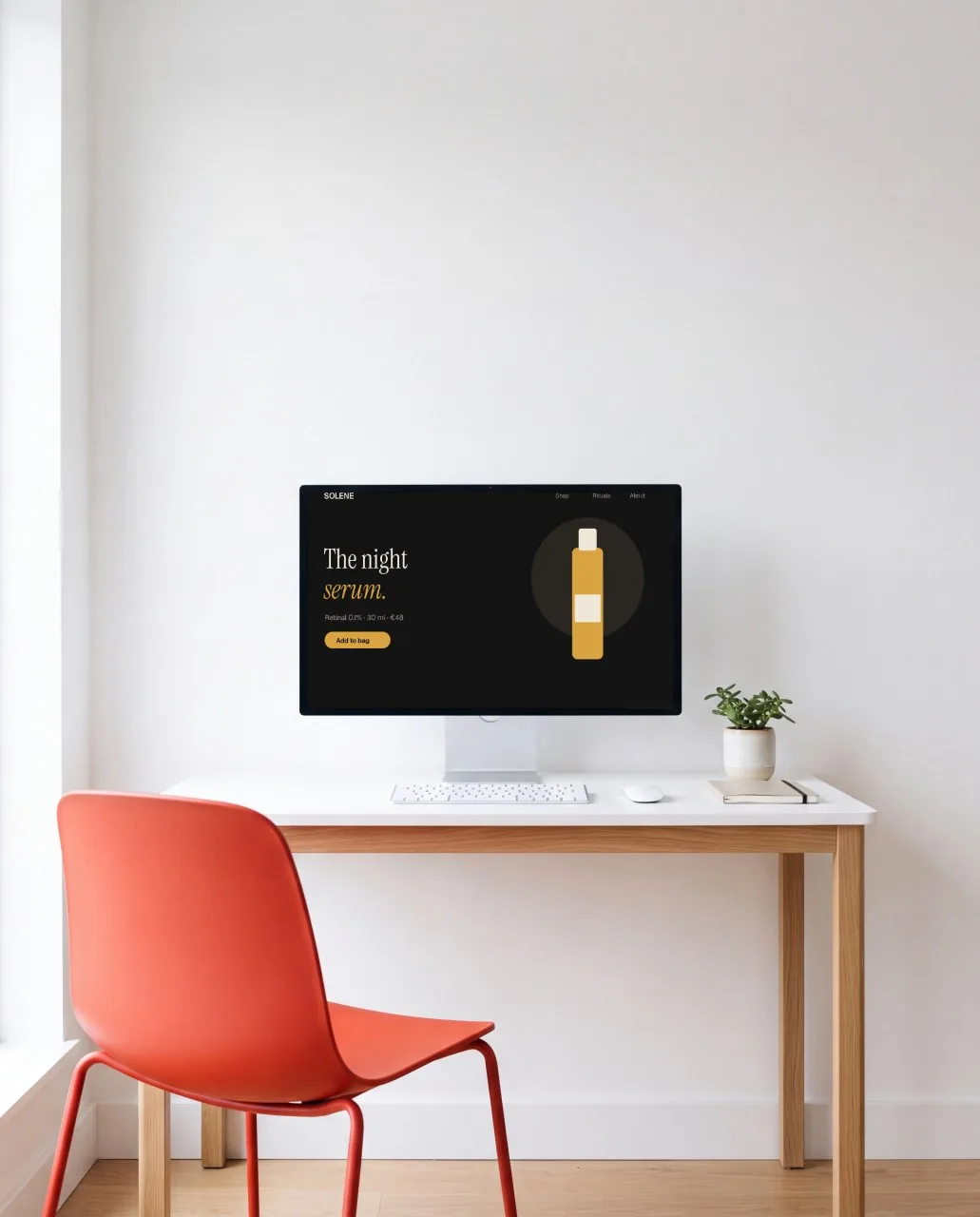 Mockup: Monitor em estúdio branco