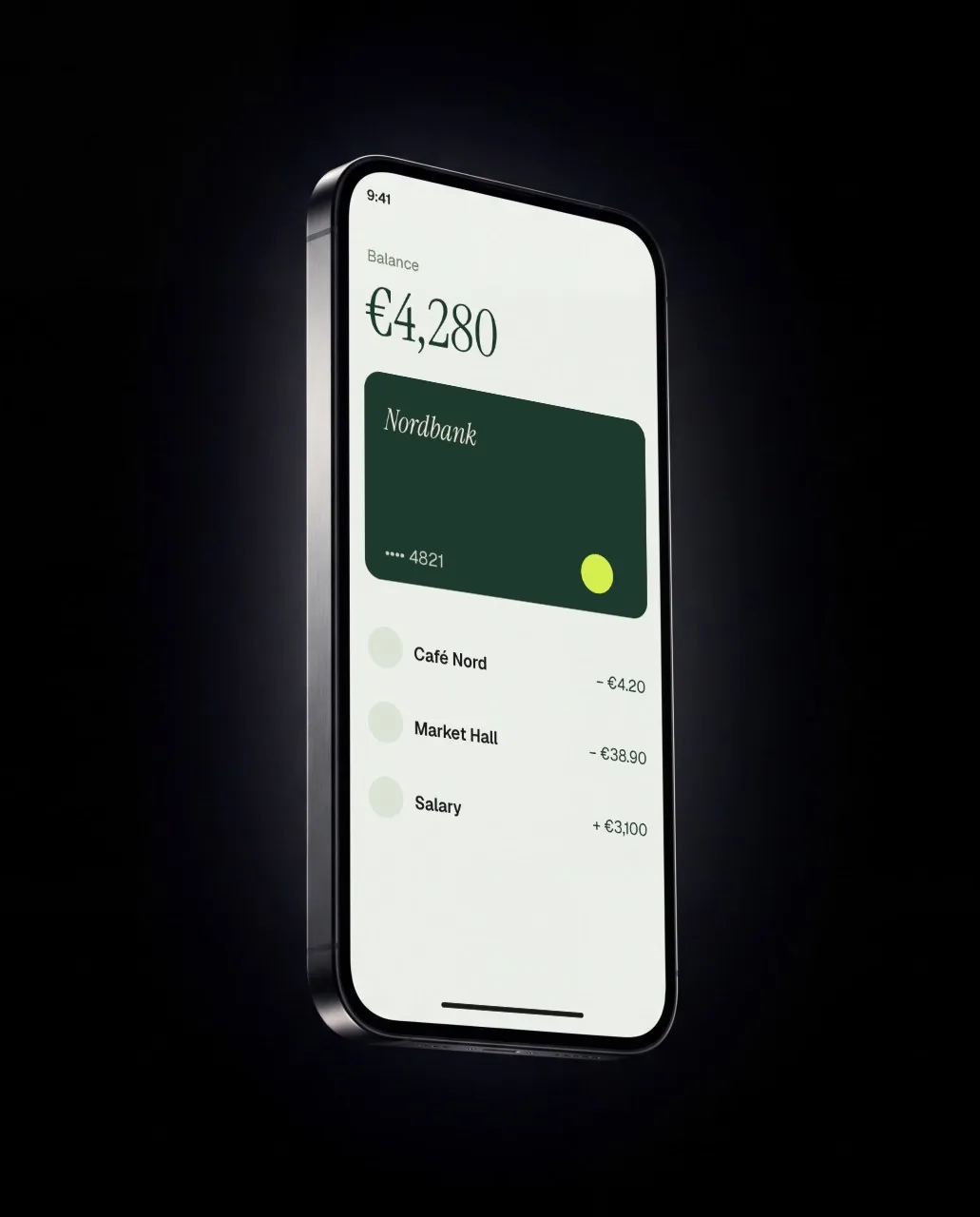 Mockup: Móvil flotando, negro