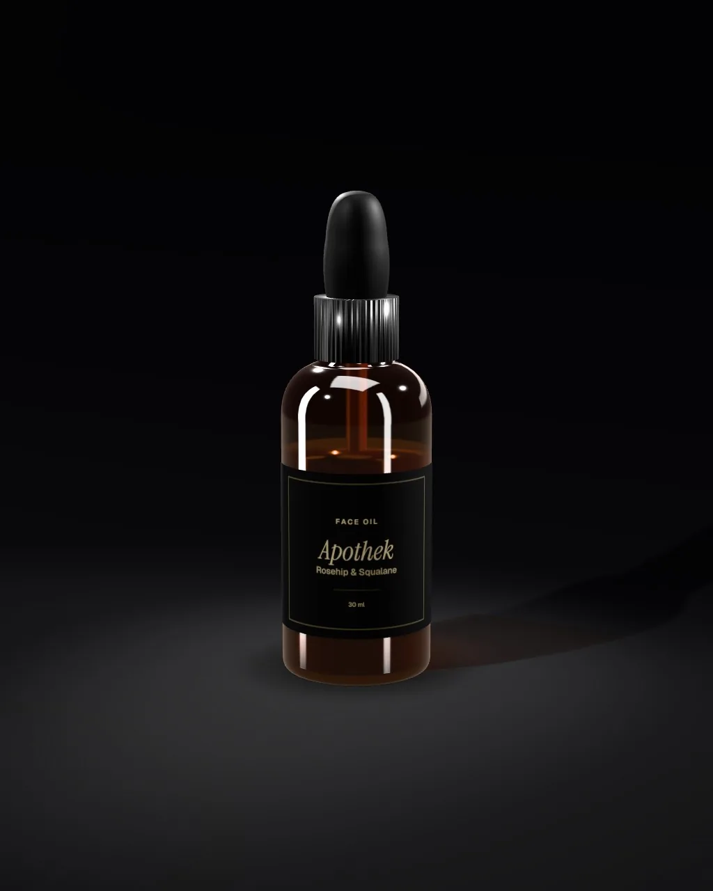 Amber dropper bottle · Black · 3/4 mockup