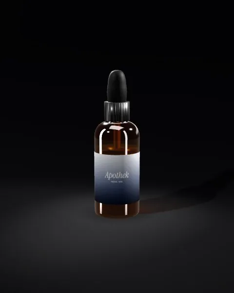 Amber dropper bottle · Black · 3/4 mockup