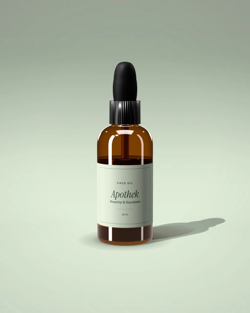 Amber dropper bottle · Sage · front mockup