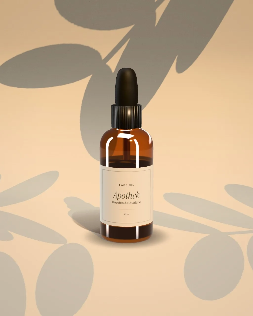 Amber dropper bottle · Sunlight · 3/4 mockup