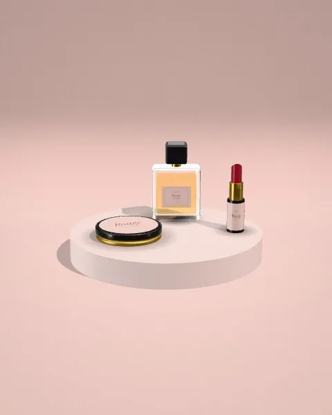 Beauty set · Blush plinth mockup