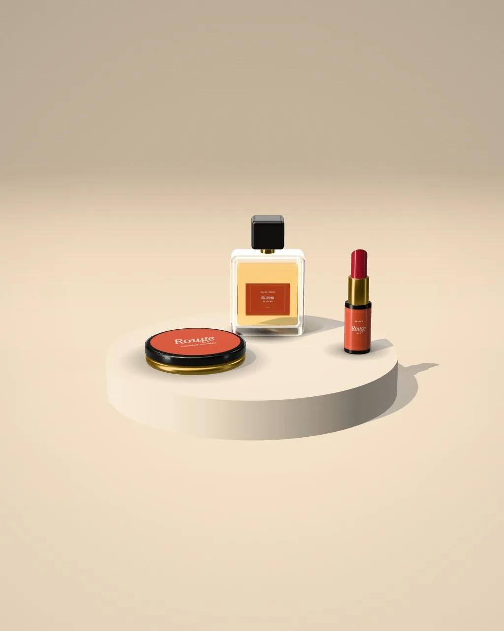 Beauty set · Sand plinth mockup