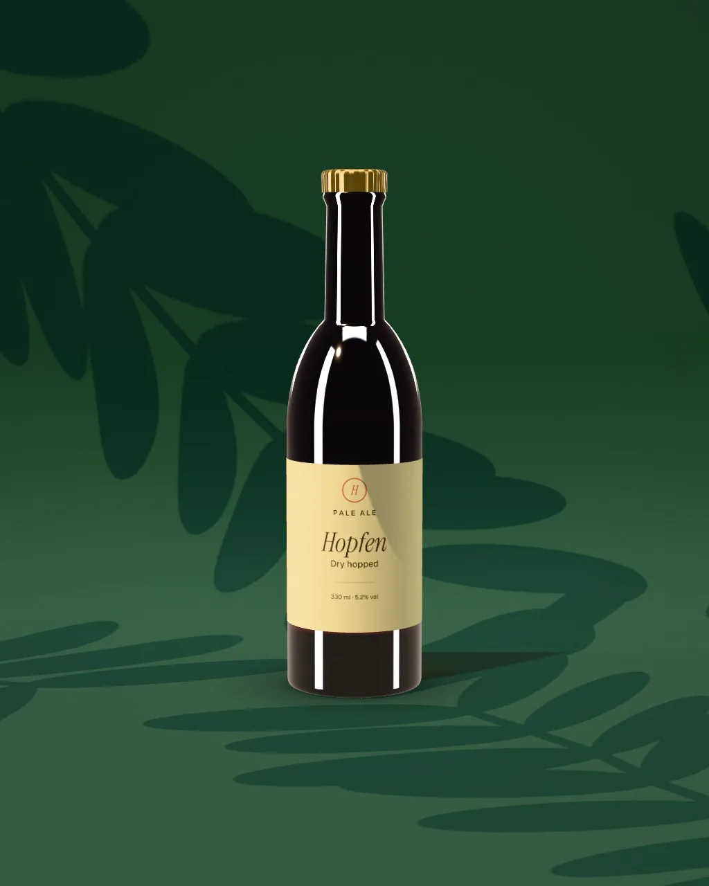 Beer bottle · Forest green · front mockup