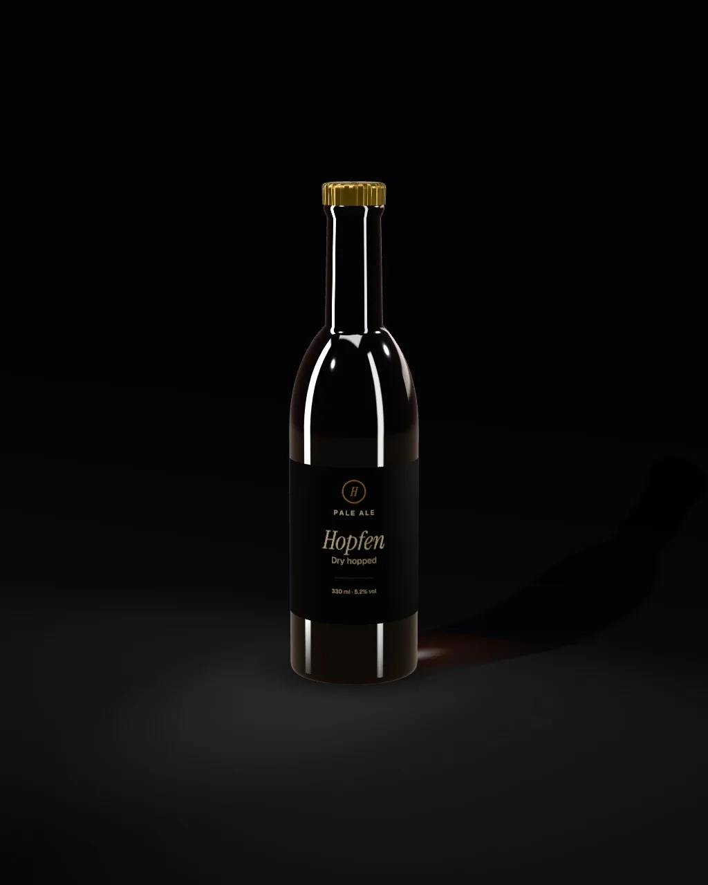 Beer bottle · Black · 3/4 mockup