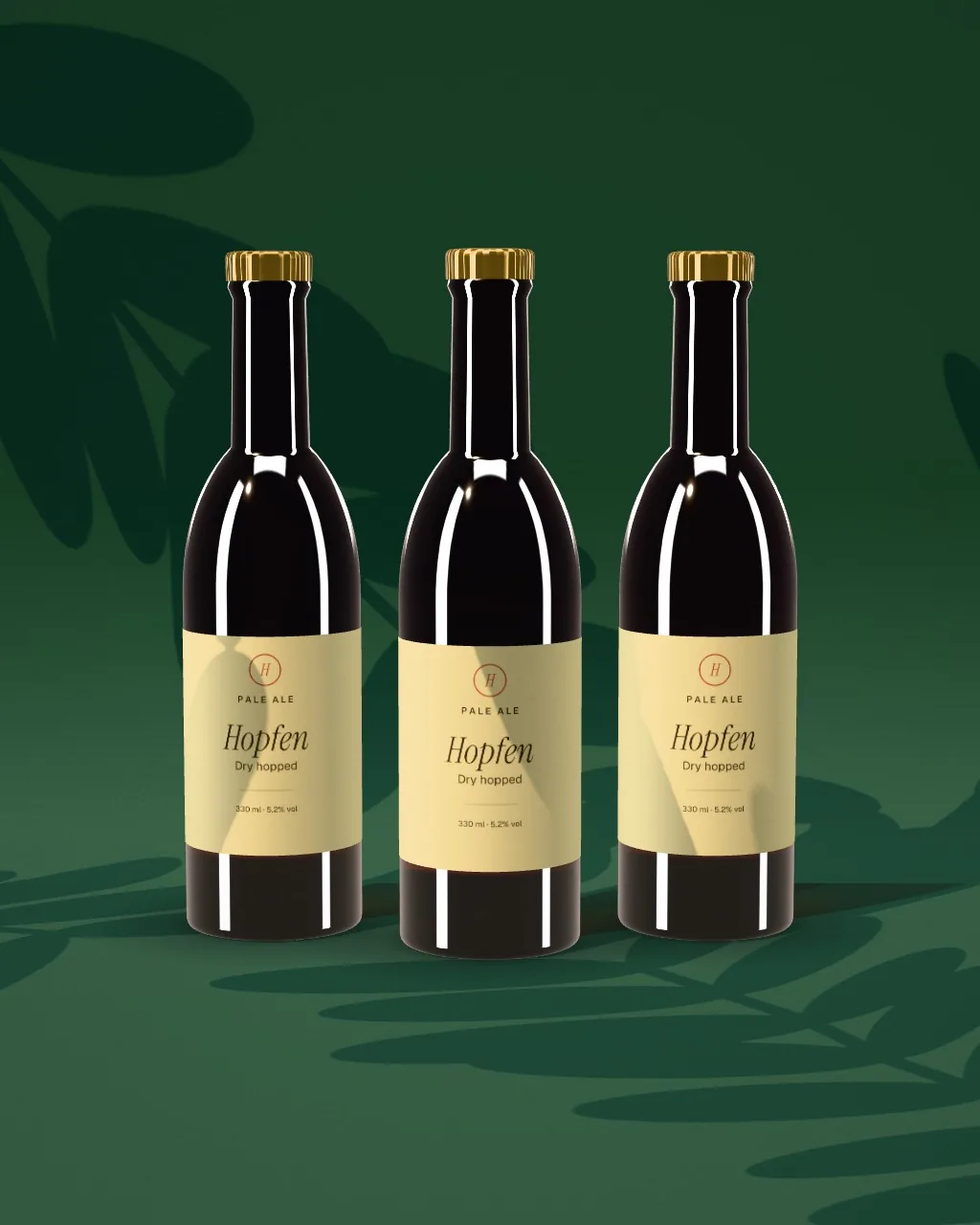 Beer trio · Forest green mockup