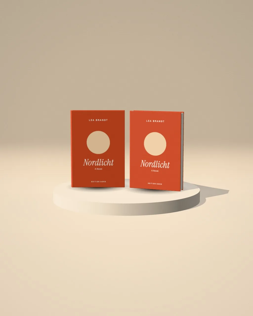 Book duo · Sand plinth mockup
