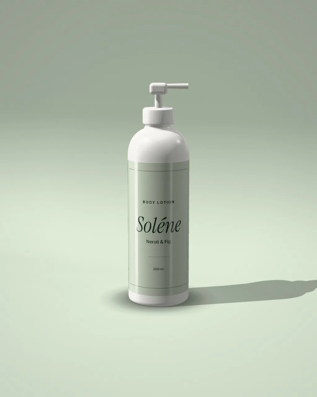 Pump bottle · Sage · 3/4 mockup