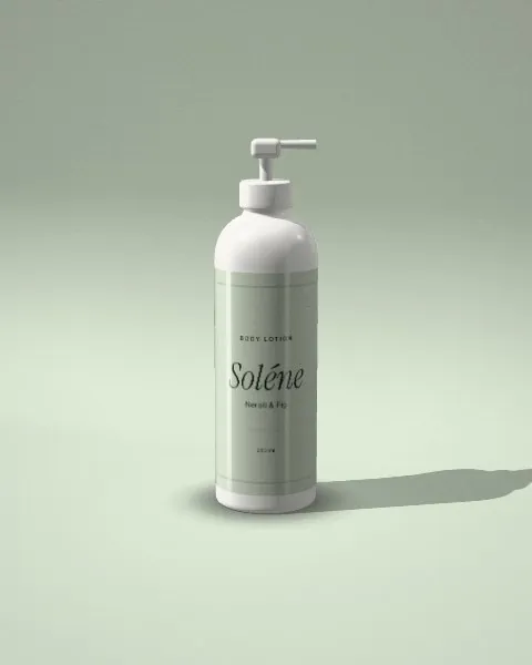 Pump bottle · Sage · 3/4 mockup