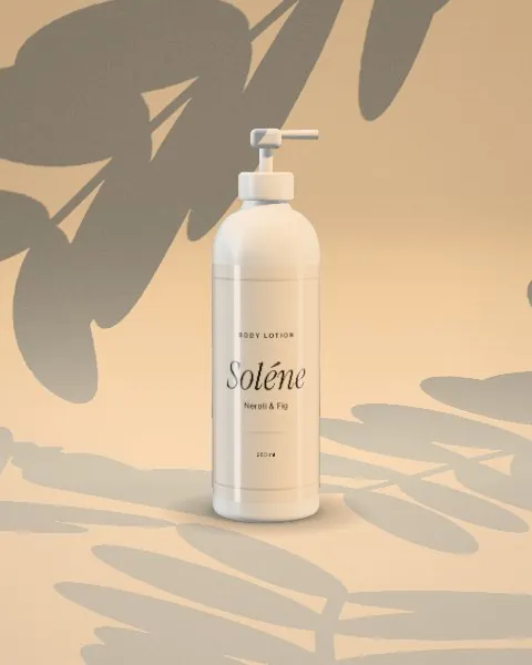 Pump bottle · Sunlight · front mockup