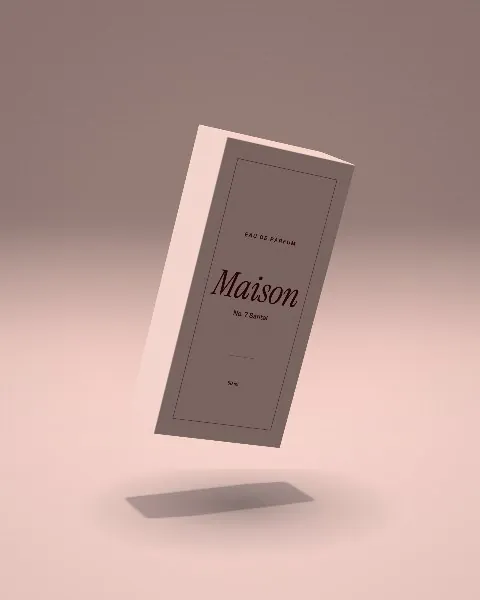 Folding box mockup on a blush plinth