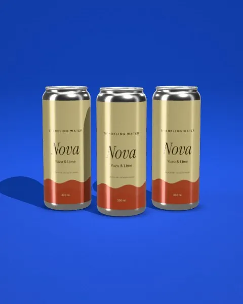 Can trio · Cobalt mockup