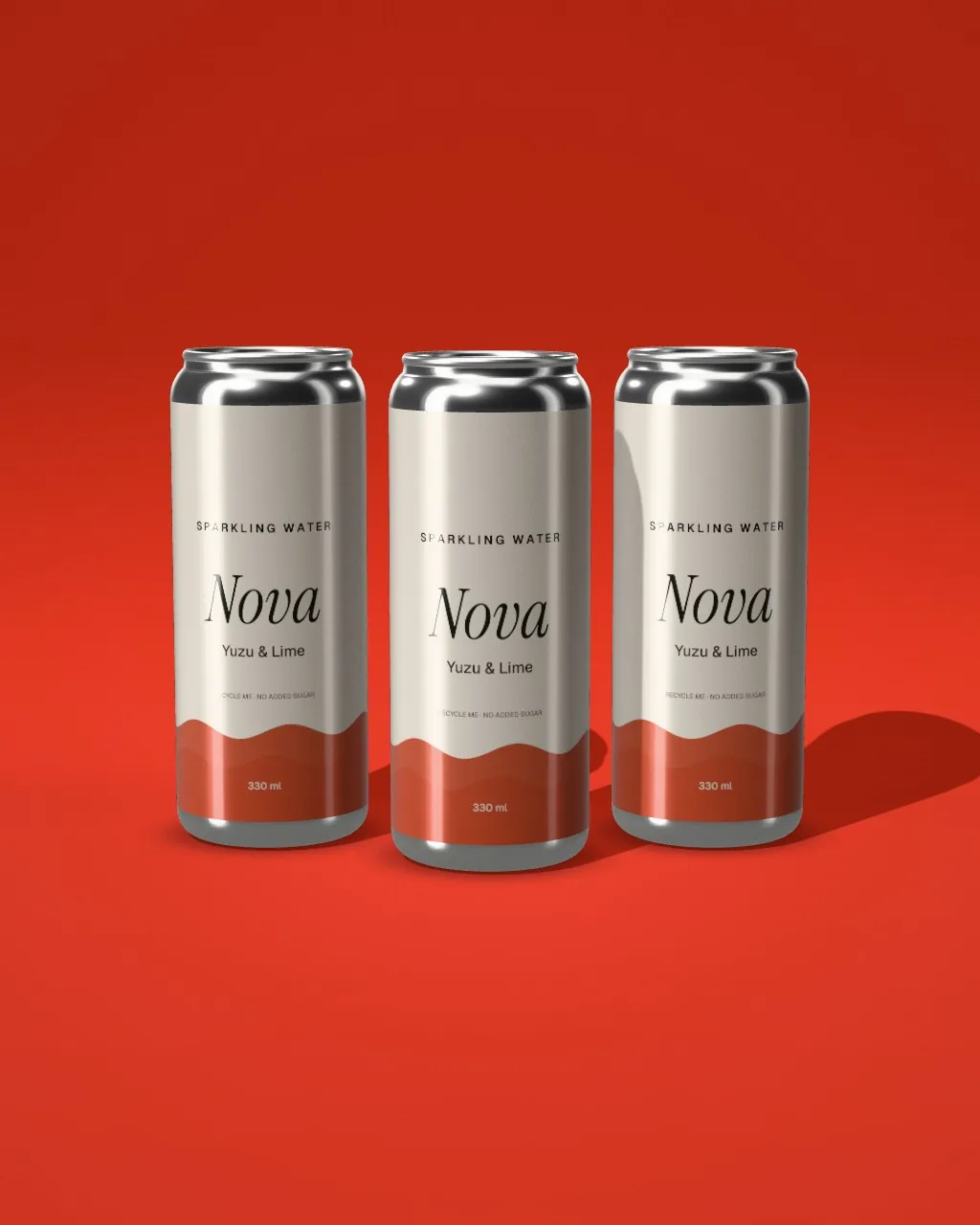 Can trio · Red mockup