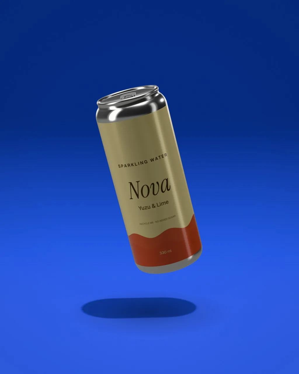 Slim can mockup on cobalt blue