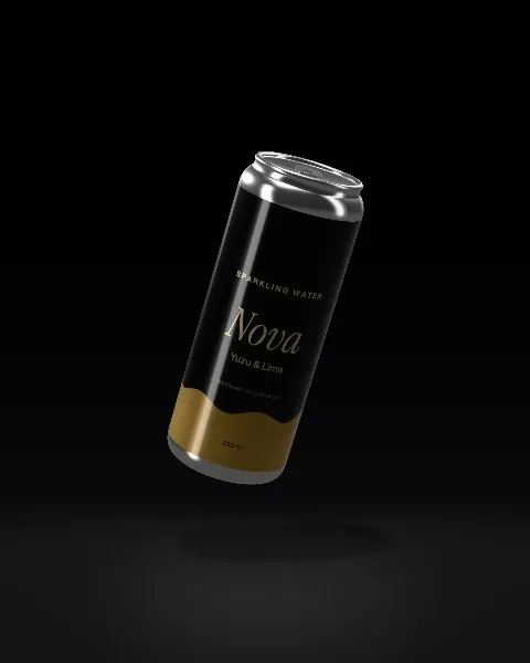 Slim can mockup on black