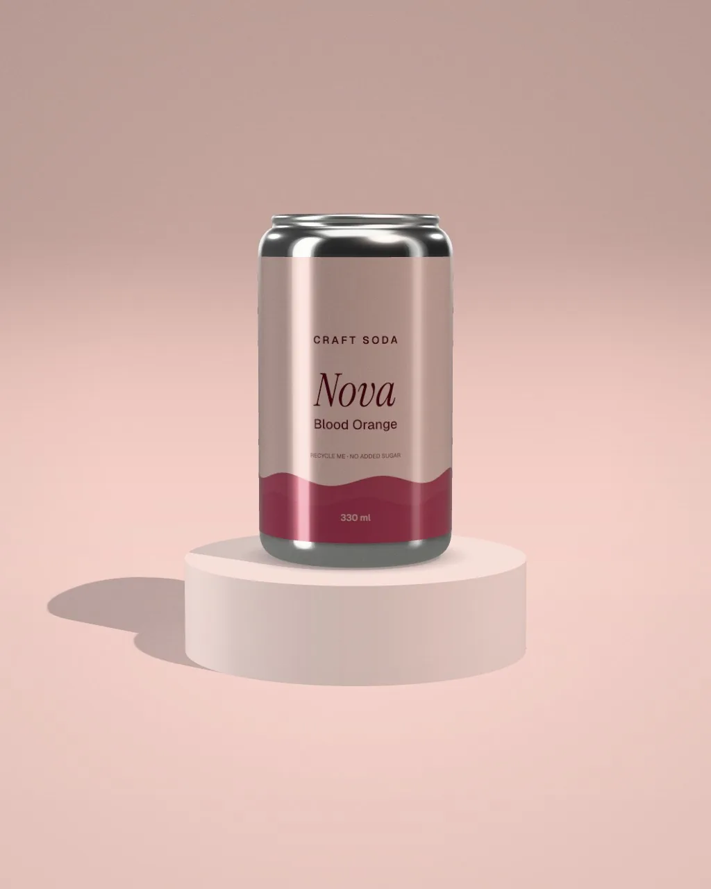 Can · Blush plinth · front mockup