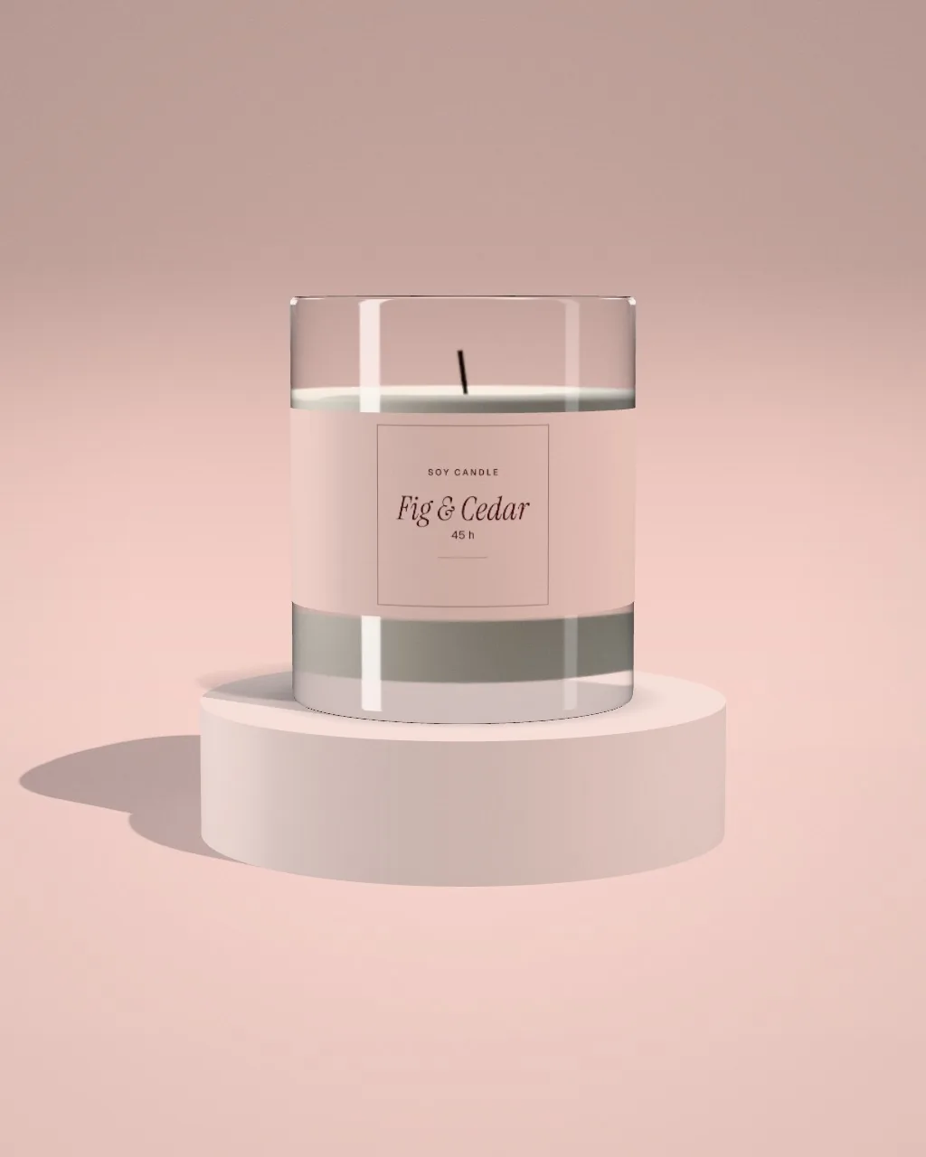 Scented candle · Blush plinth · front mockup