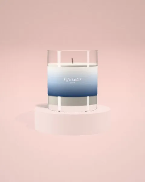 Scented candle · Blush plinth · front mockup