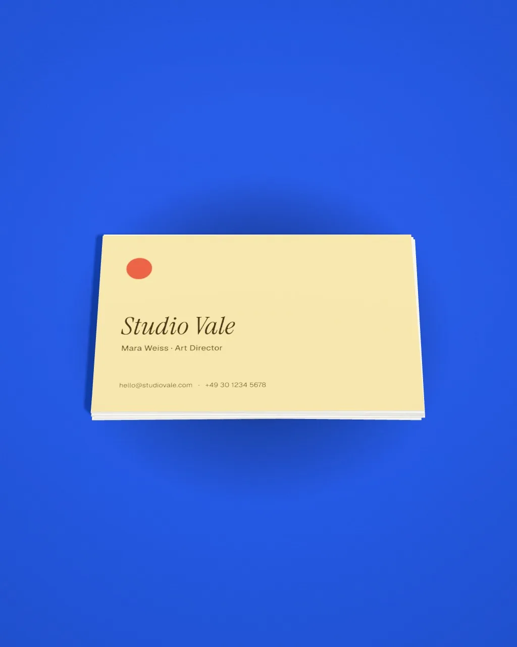 Business cards · Cobalt · from above mockup