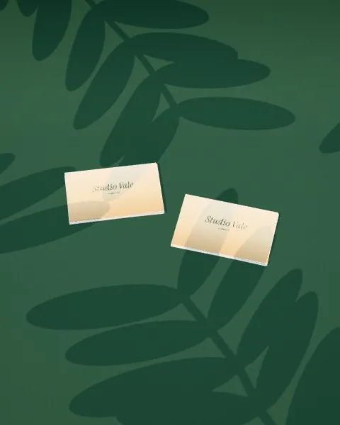 Business card duo · Forest green mockup