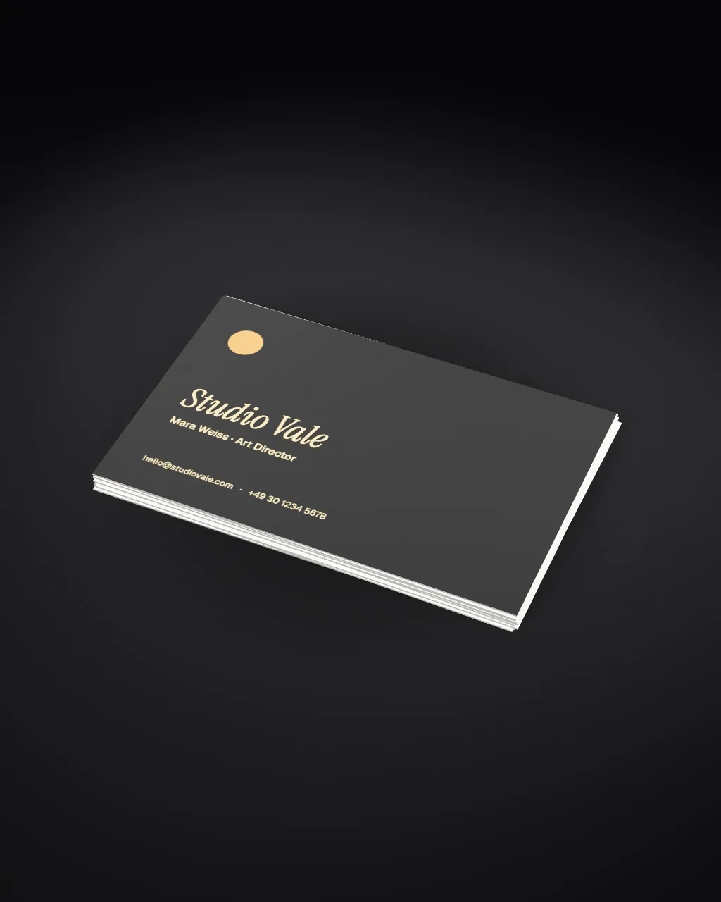 Business cards · Black · angled mockup