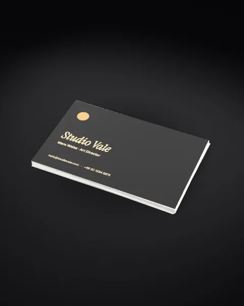 Business cards · Black · angled mockup