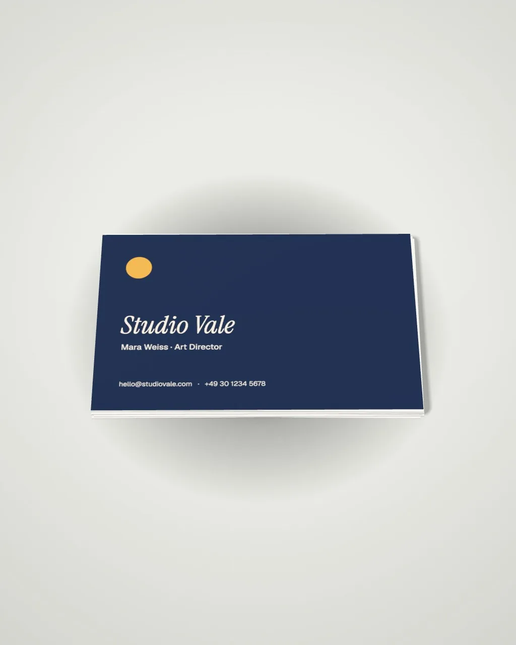 Business cards · Light studio · from above mockup