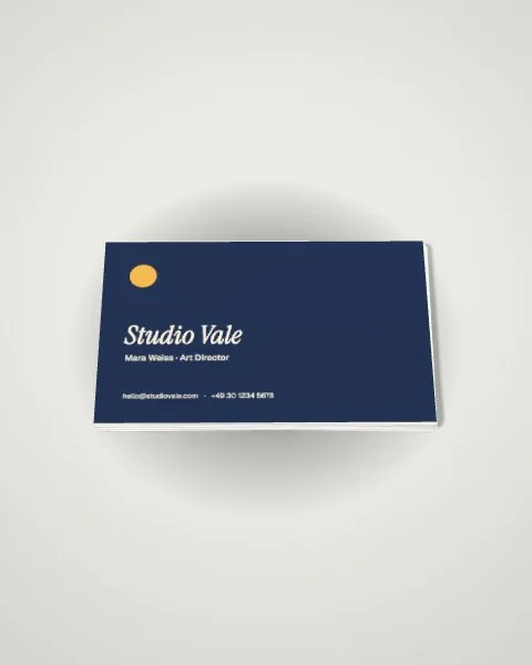 Business cards · Light studio · from above mockup
