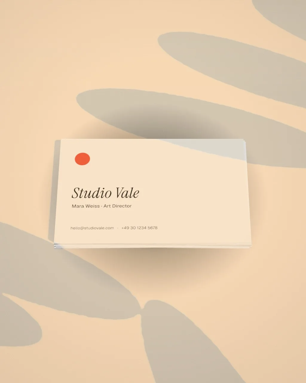 Business cards · Sunlight · from above mockup