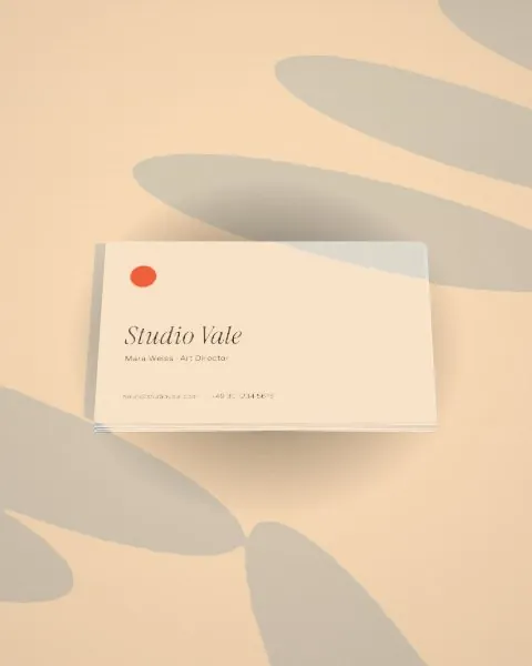 Business cards · Sunlight · from above mockup