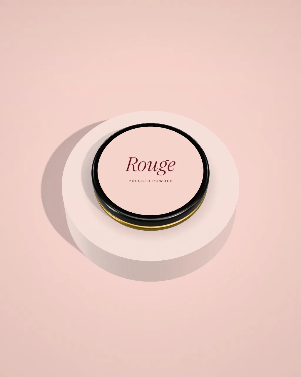 Powder compact · Blush plinth · from above mockup