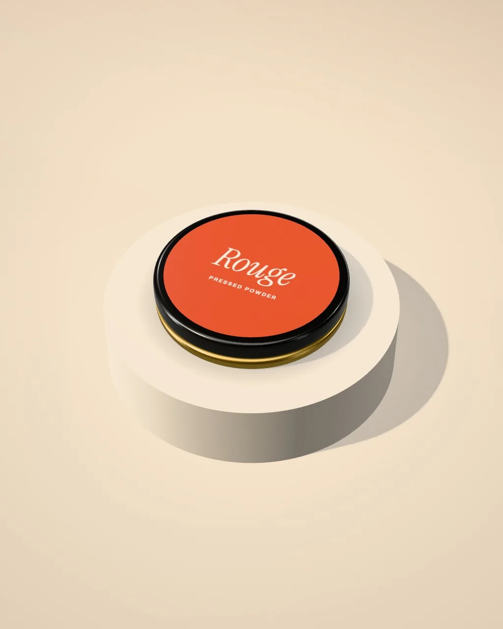 Powder compact · Sand plinth · angled mockup