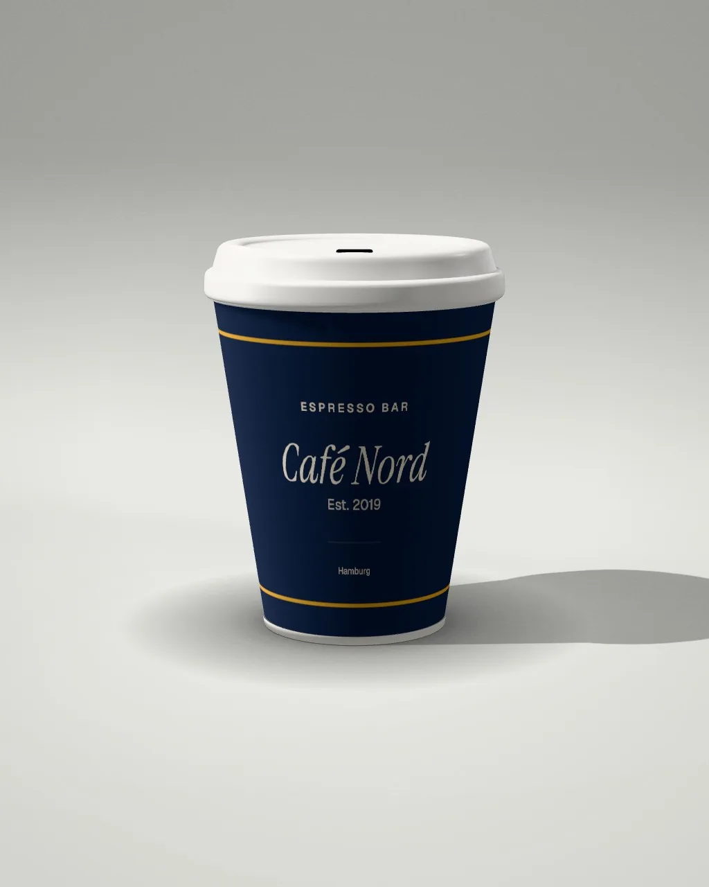 Coffee cup · Light studio · 3/4 mockup