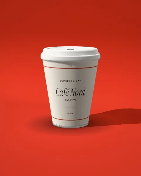 Coffee cup · Red · 3/4 mockup