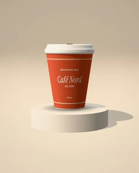 Coffee cup · Sand plinth · front mockup