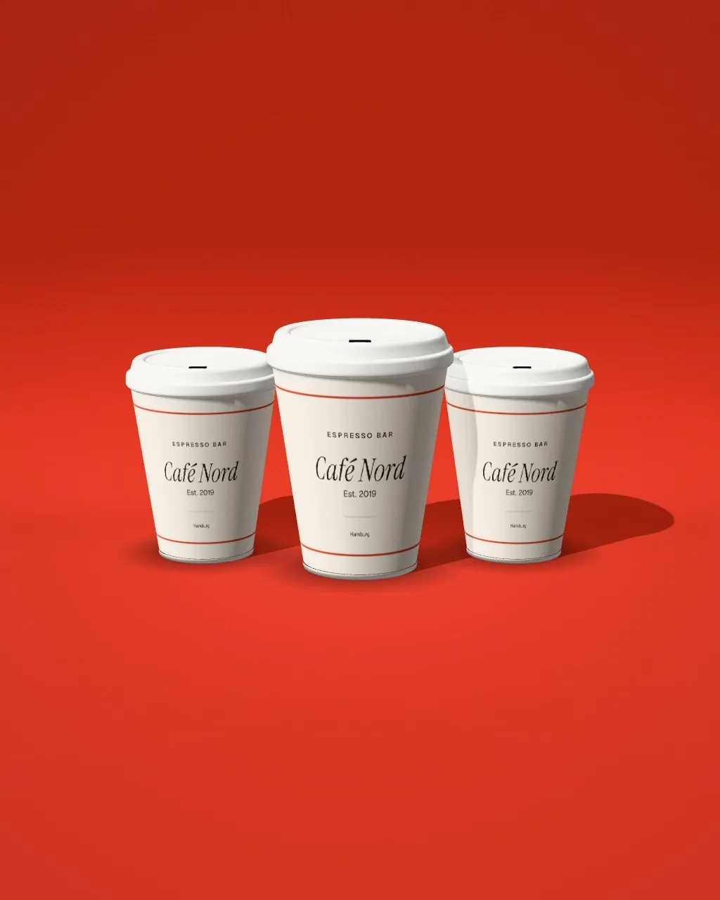 Cup trio · Red mockup