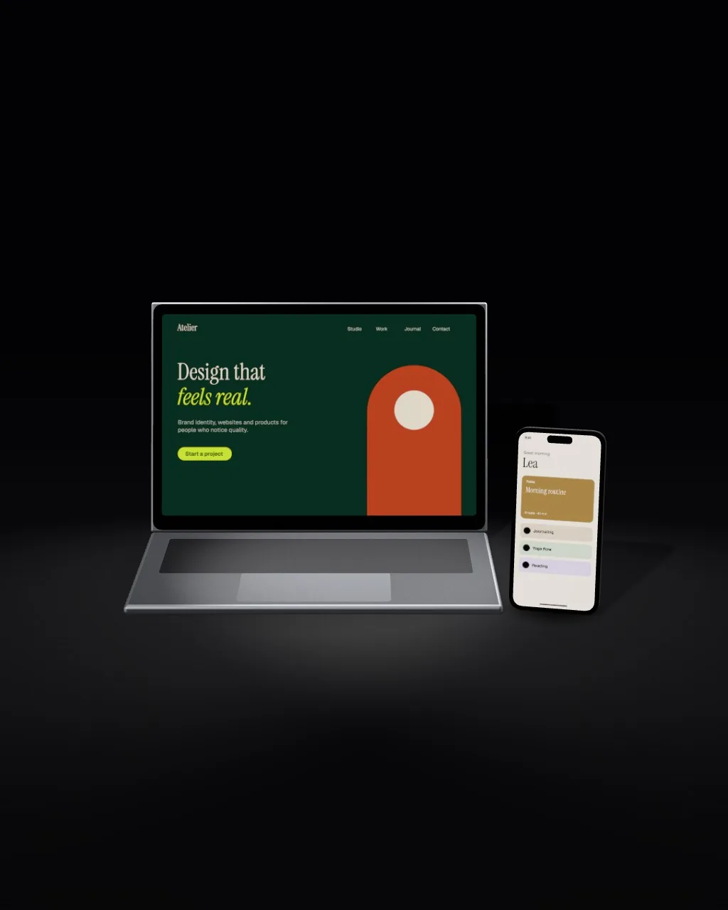 Device set · Black mockup