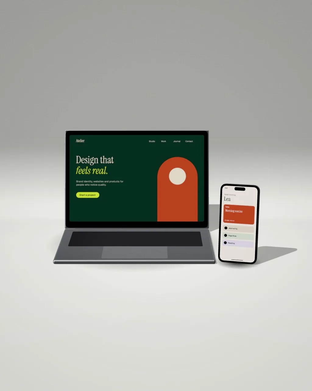Device set · Light studio mockup