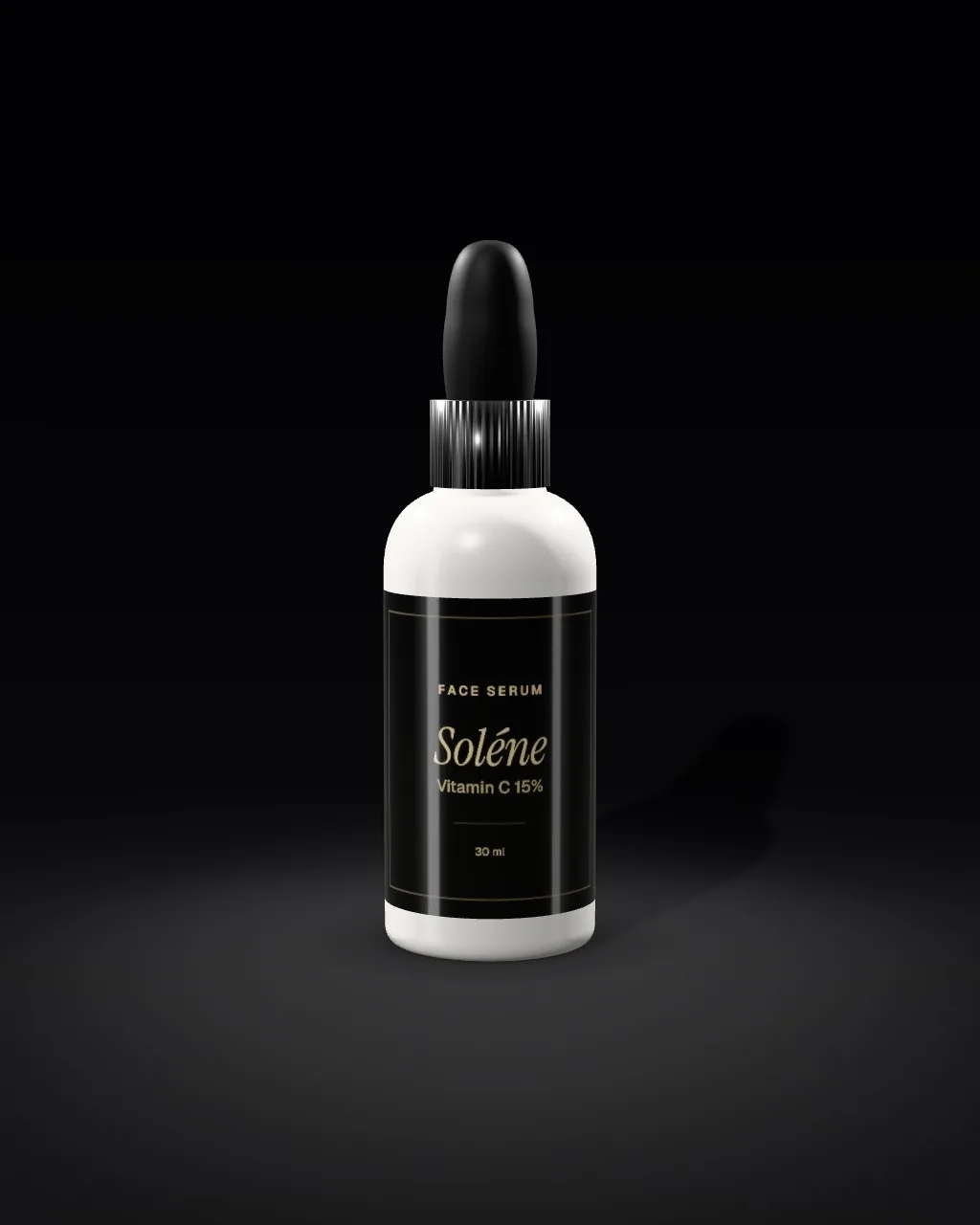 Serum bottle · Black · front mockup