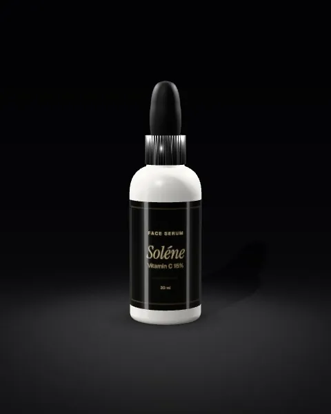 Serum bottle · Black · front mockup