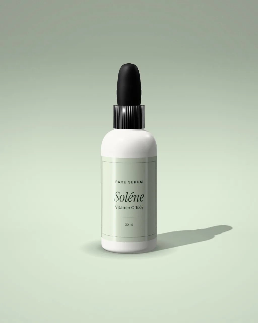 Serum bottle · Sage · front mockup