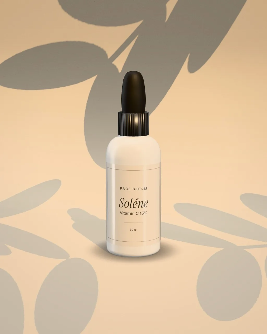 Serum bottle · Sunlight · 3/4 mockup