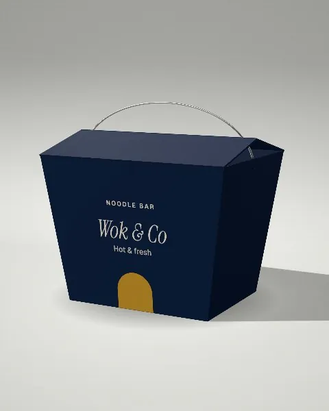 Takeaway box · Light studio · 3/4 mockup