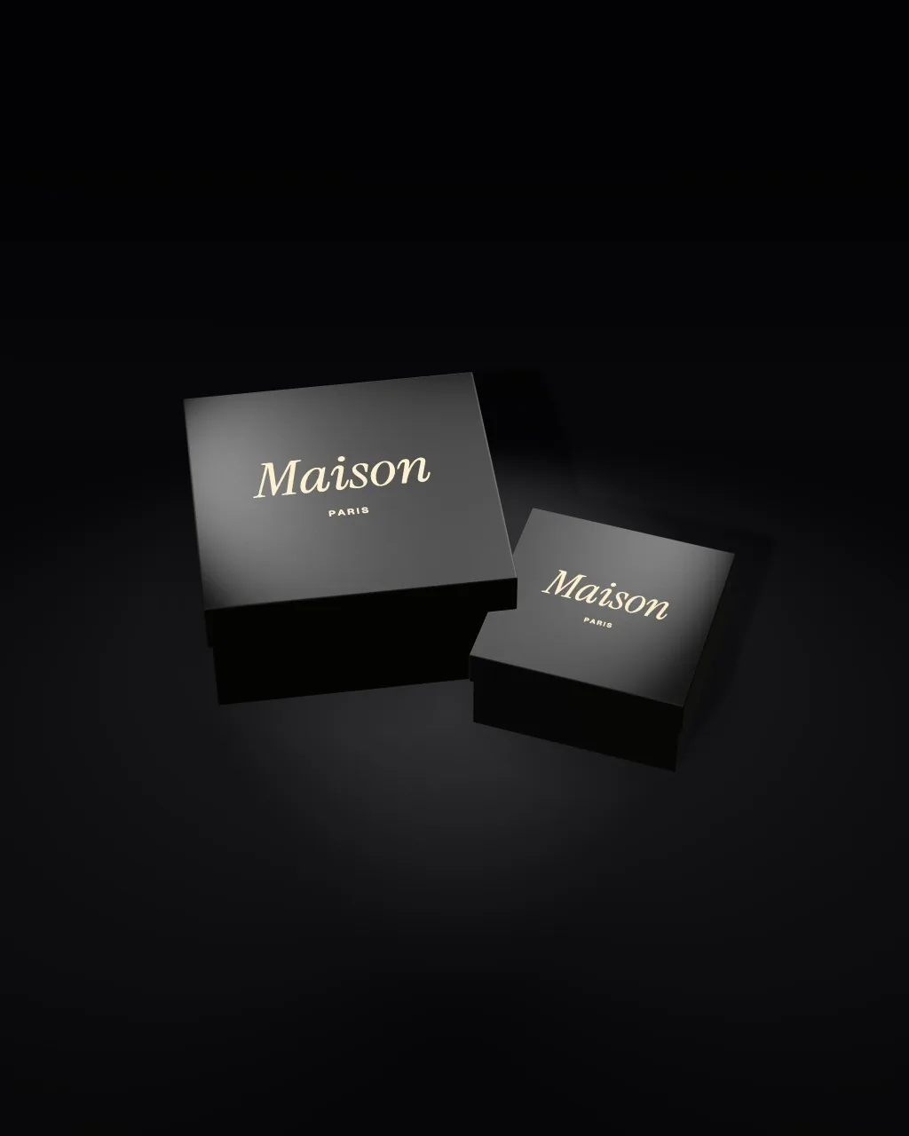 Gift box stack · Black mockup