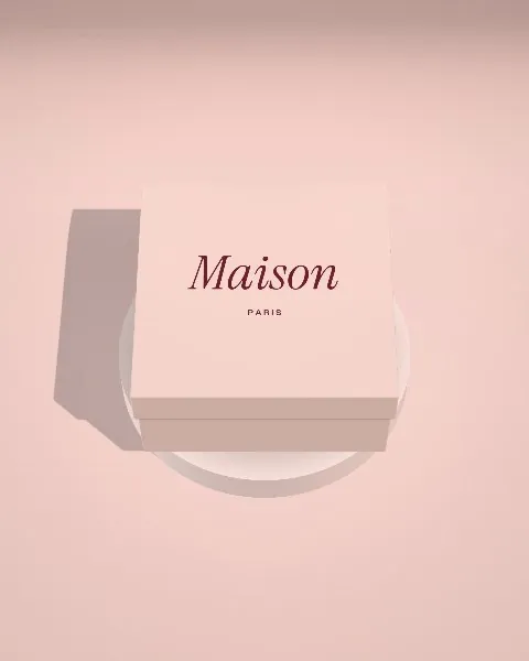 Gift box with lid · Blush plinth · from above mockup